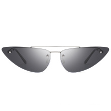2019 Cat Eye Half Frame Metal Sunglasses